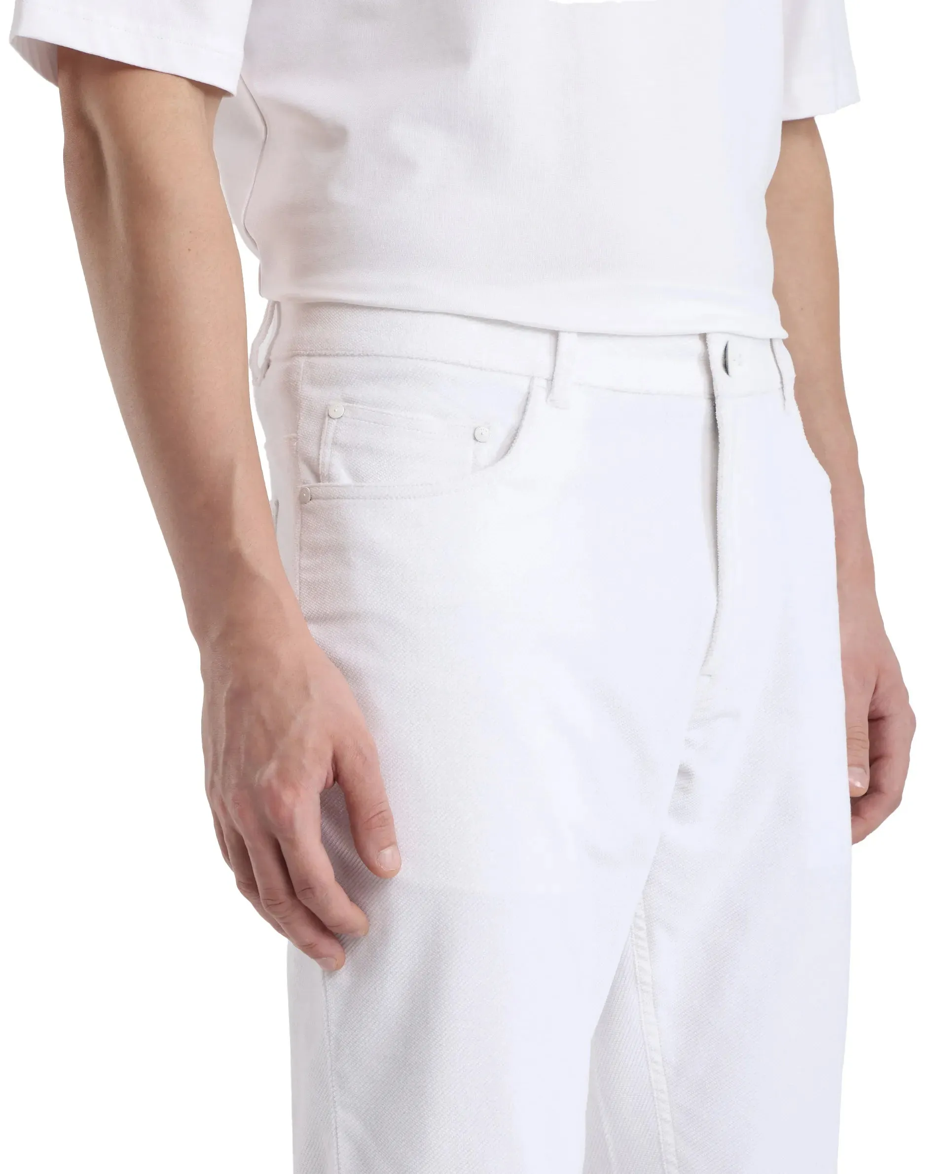 Rare Rabbit Men Nahor White Button Closure Regular Fit Plain Trouser