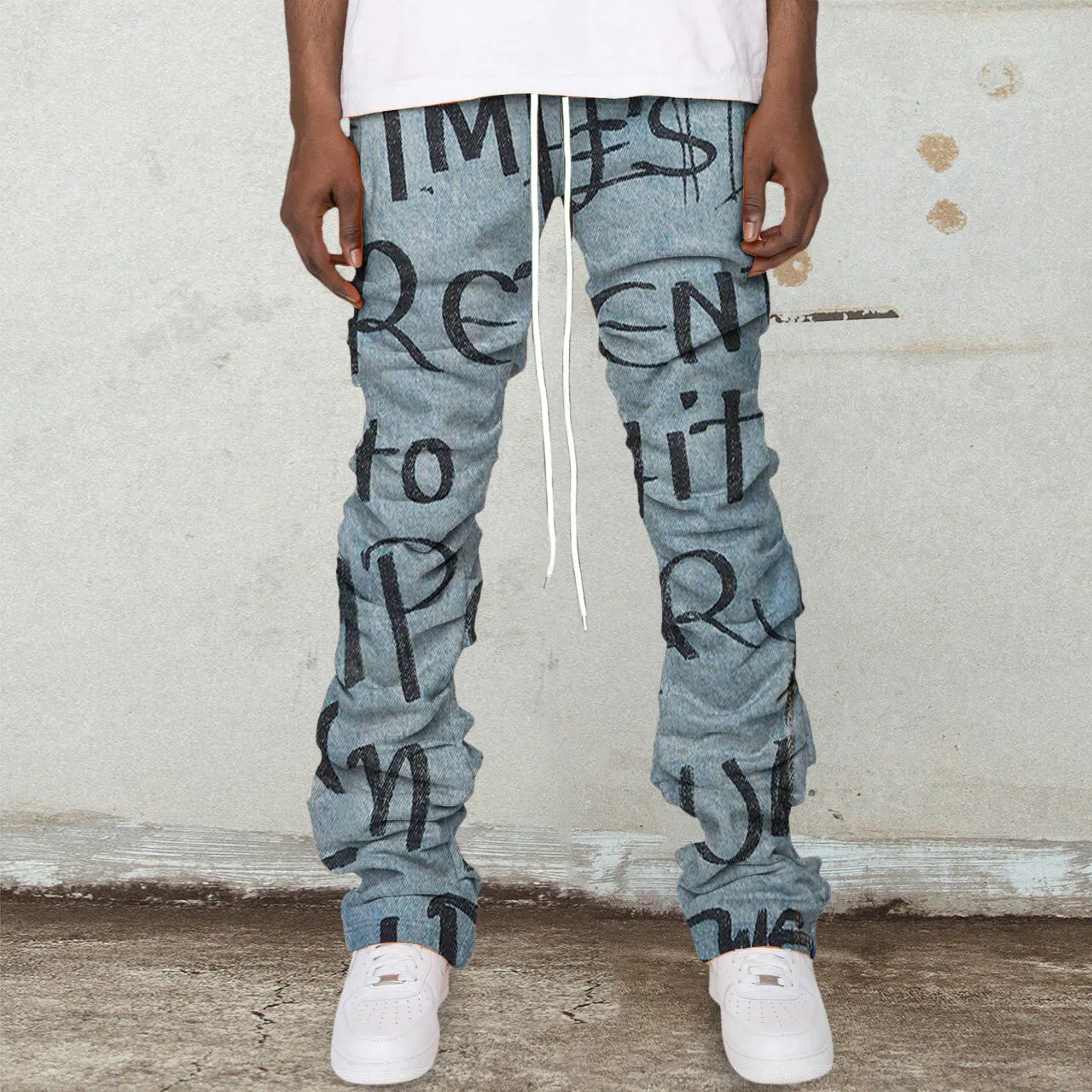 Retro hip-hop trendy pile pants