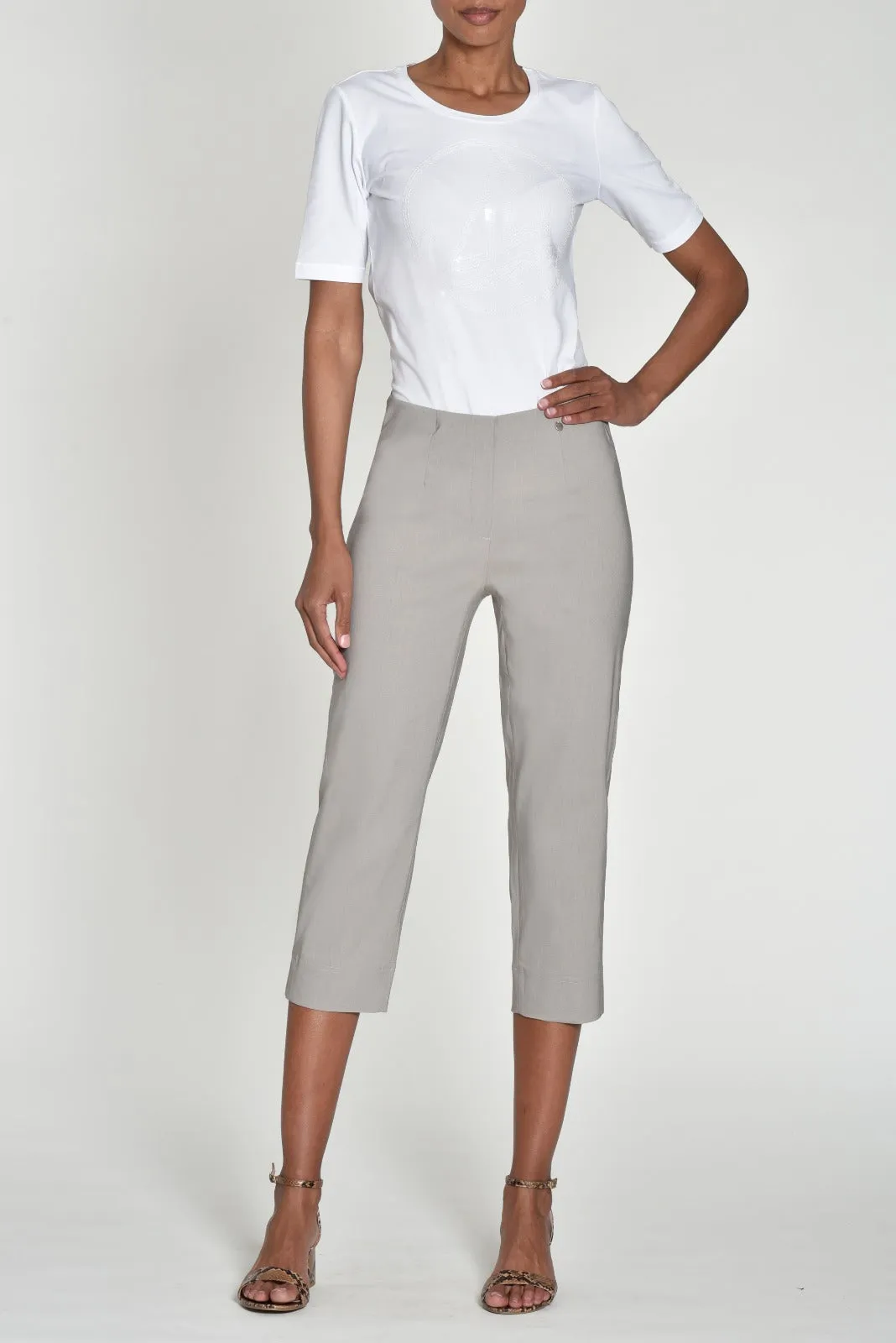 Robell Crop Trousers | Taupe