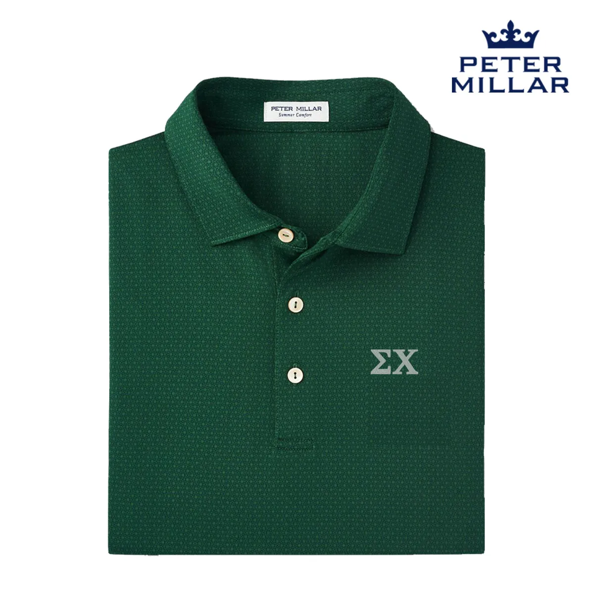 Sigma Chi Peter Millar Tesseract Patterned Polo With Greek Letters