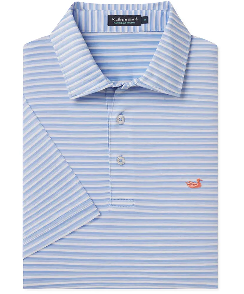 Southern Marsh - Bermuda Performance Polo - Domingo Stripe