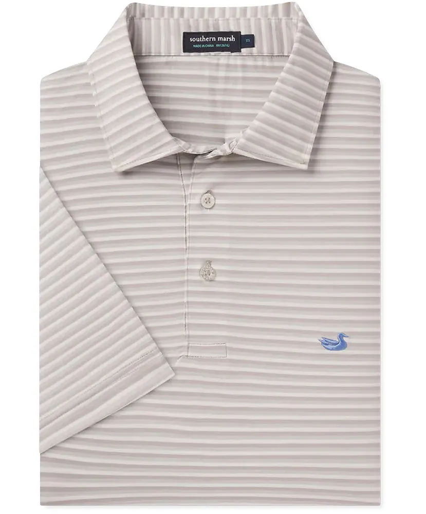 Southern Marsh - Bermuda Performance Polo - Domingo Stripe