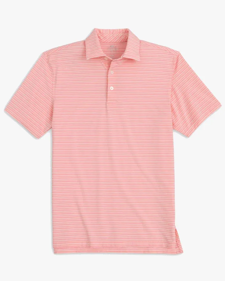 Southern Tide Men's Brreeze Bowen Stripe Performance Polo / Rose Blush