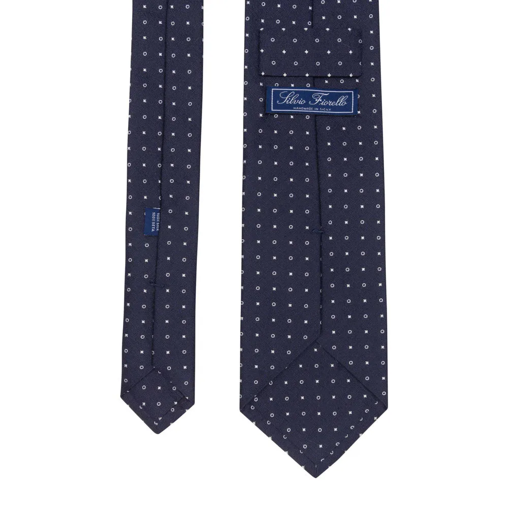 The Refined Elegance Blue Navy Jacquard Silk Tie