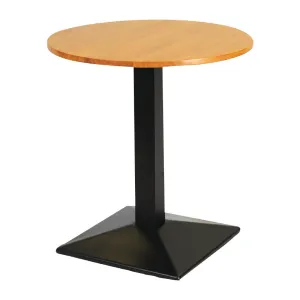 Turin Metal Base Pedestal Round Table with Soft Oak Top 700mm - FT500