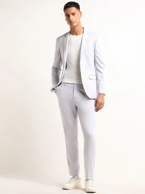 WES Formals Lilac Mid-Rise Slim-Tapered Trousers