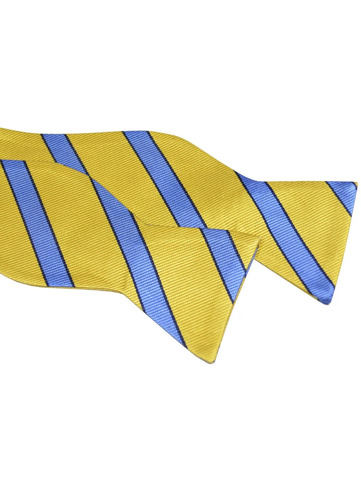 Yellow and Blue Striped Silk Bow Tie